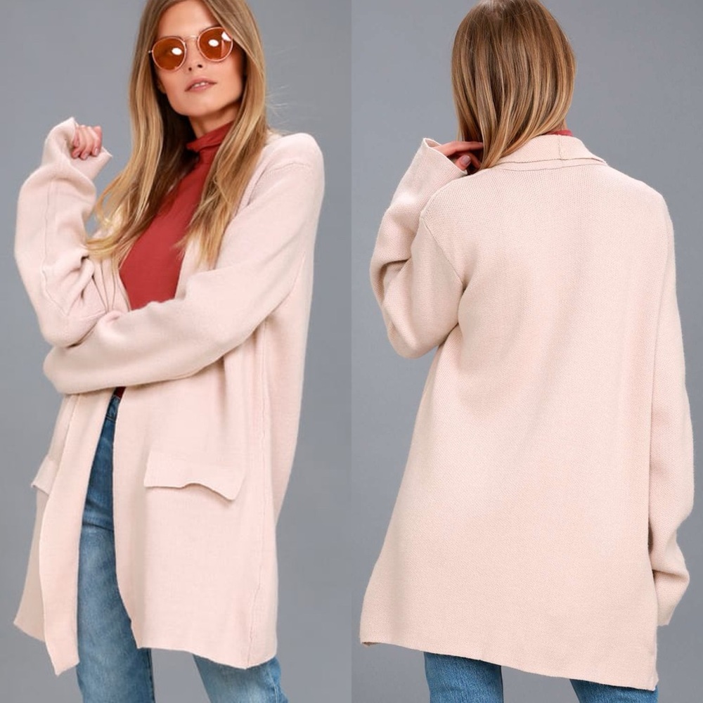 Lulus | Keep Me Warm Blush Pink Knit Cardigan